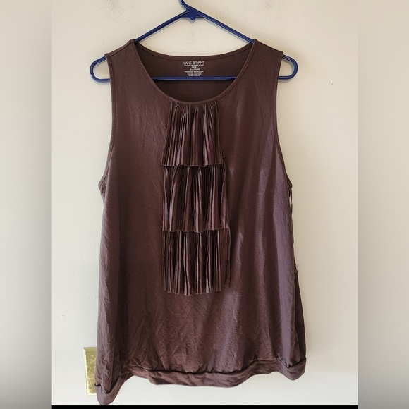 Lane Bryant brown sleeveless shirt size 18/20 - Picture 1 of 4